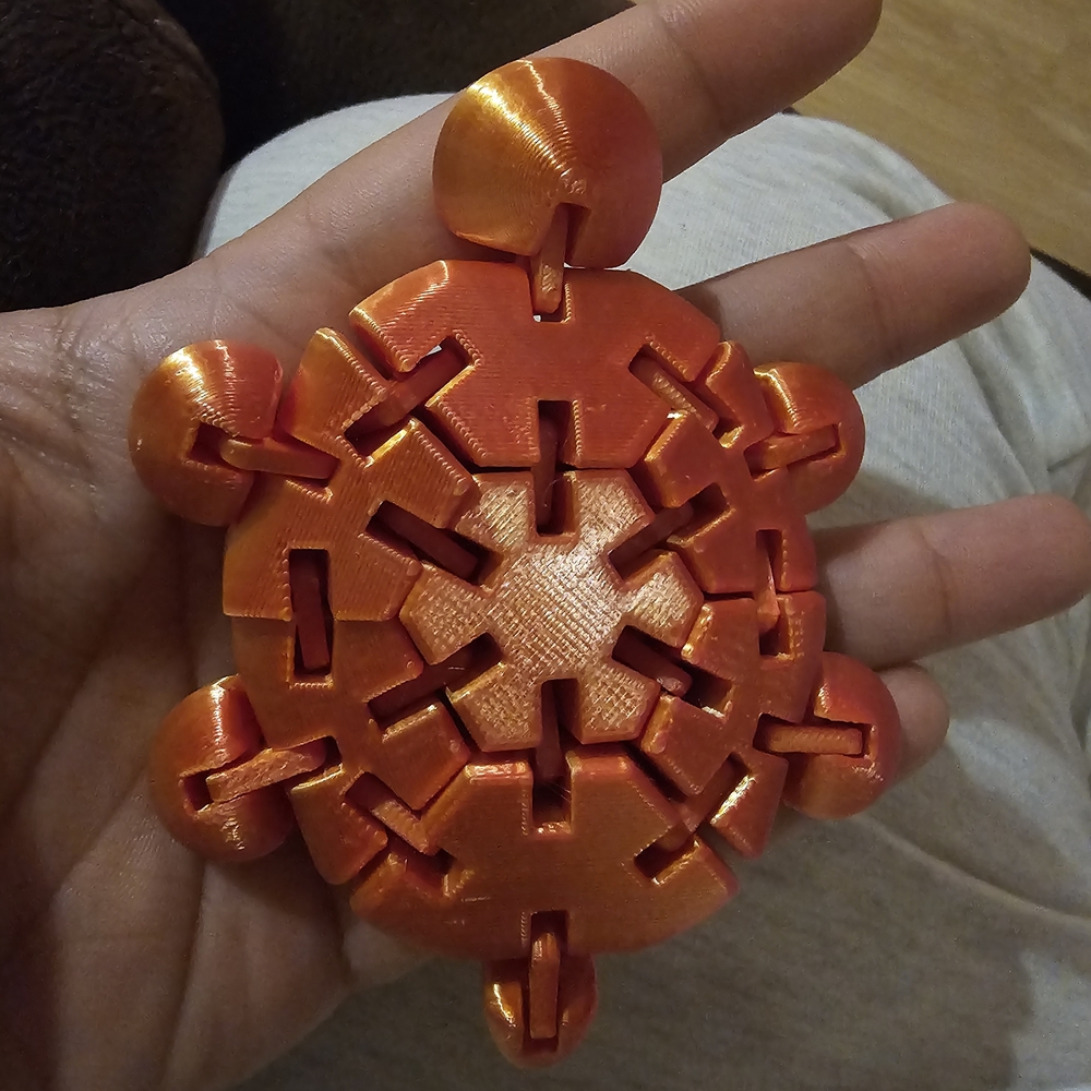 Orange Geometric Puzzle Fidget turtle Toy
